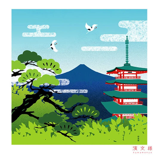 Hamamonyo Furoshiki Wrapping Cloth (50cm x 50cm) Mount. FUJI