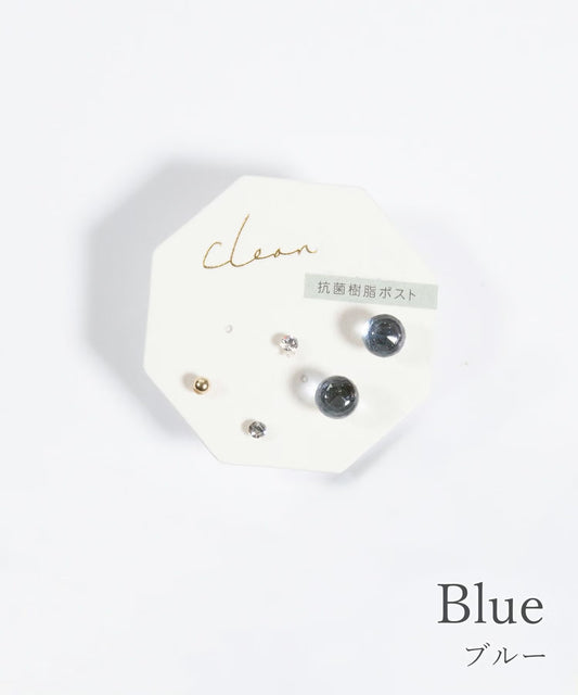 6mm Stone antibacterial resin post earrings