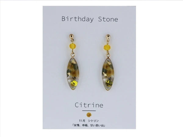 Made in Japan Birthstone and birth flower earrings