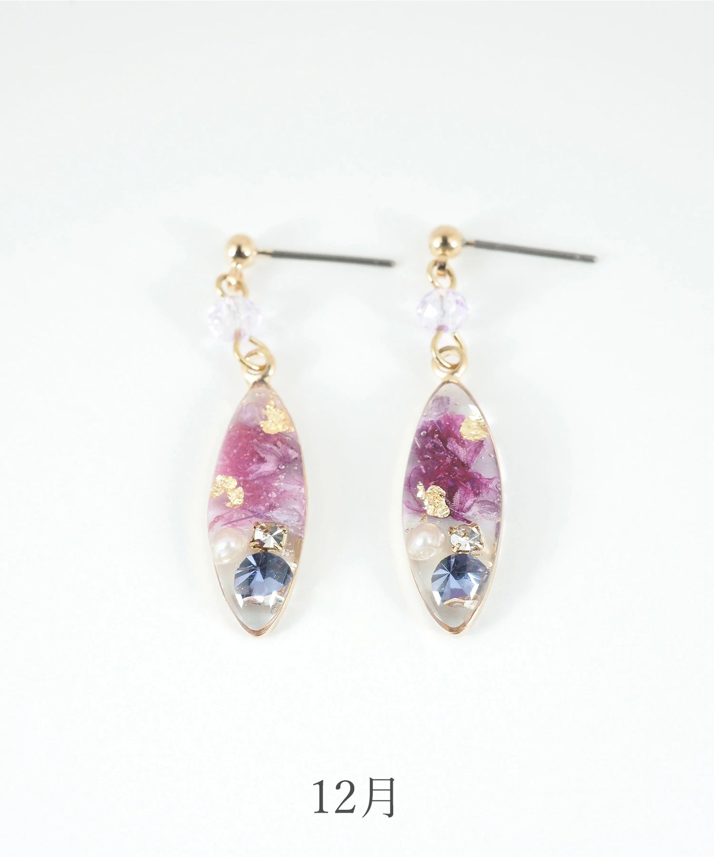 Made in Japan Birthstone and birth flower earrings