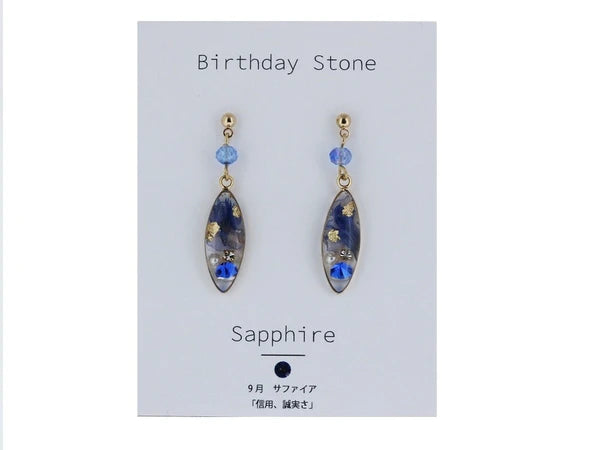 Made in Japan Birthstone and birth flower earrings
