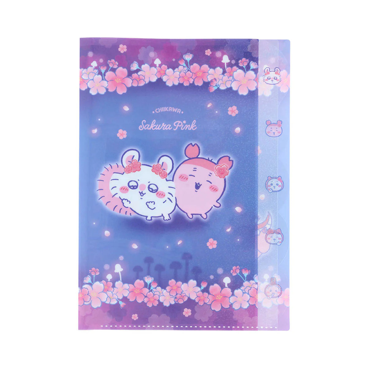 Chiikawa Clear 5 pockets indexed A4 file(Night sakura)