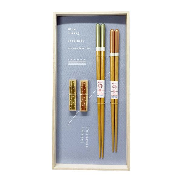[Chopstick Gift set] Slow Living set for couple in paulownia wood box