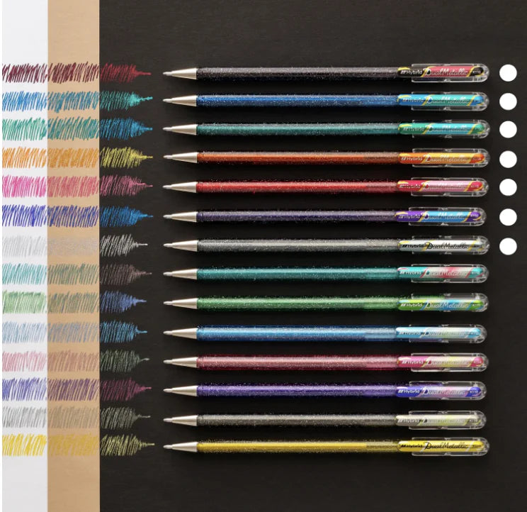 Pentel Dual Metallic Ballpoint Pen Set, 7 colors