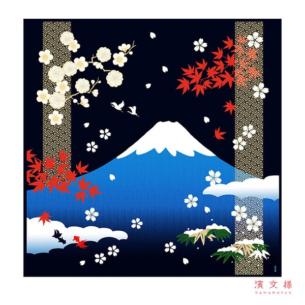 Hamamonyo Furoshiki Wrapping Cloth (90cm x 90cm) Mount. FUJI
