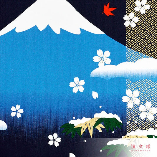 Hamamonyo Furoshiki Wrapping Cloth (90cm x 90cm) Mount. FUJI