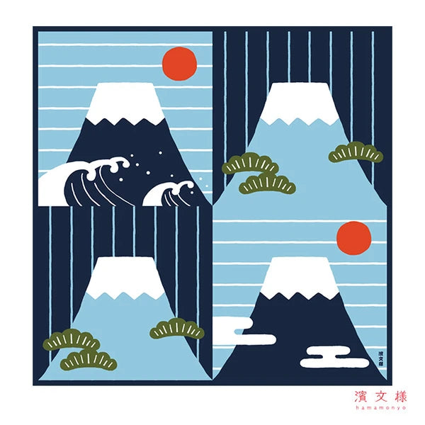 Hamamonyo Furoshiki Wrapping Cloth (50cm x 50cm) Mount. FUJI