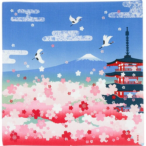 Hamamonyo Furoshiki Wrapping Cloth (50cm x 50cm) Mount. FUJI