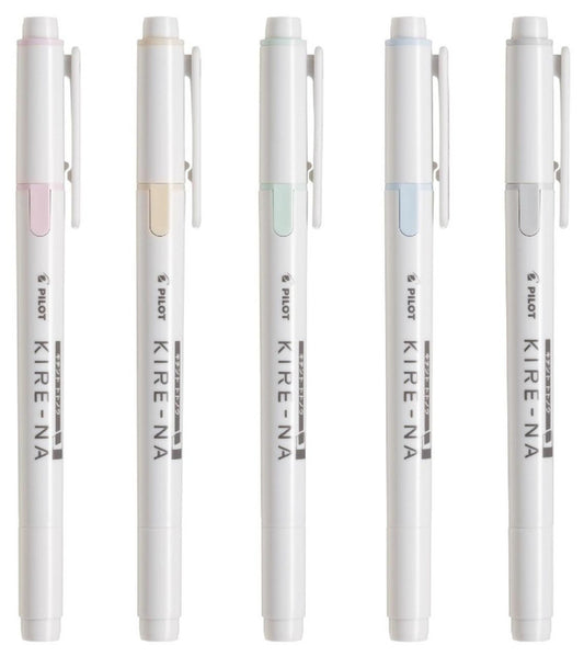 Pilot KIRE-NA Double-Sided Highlighter - Fine / Bold - 5 Color Set