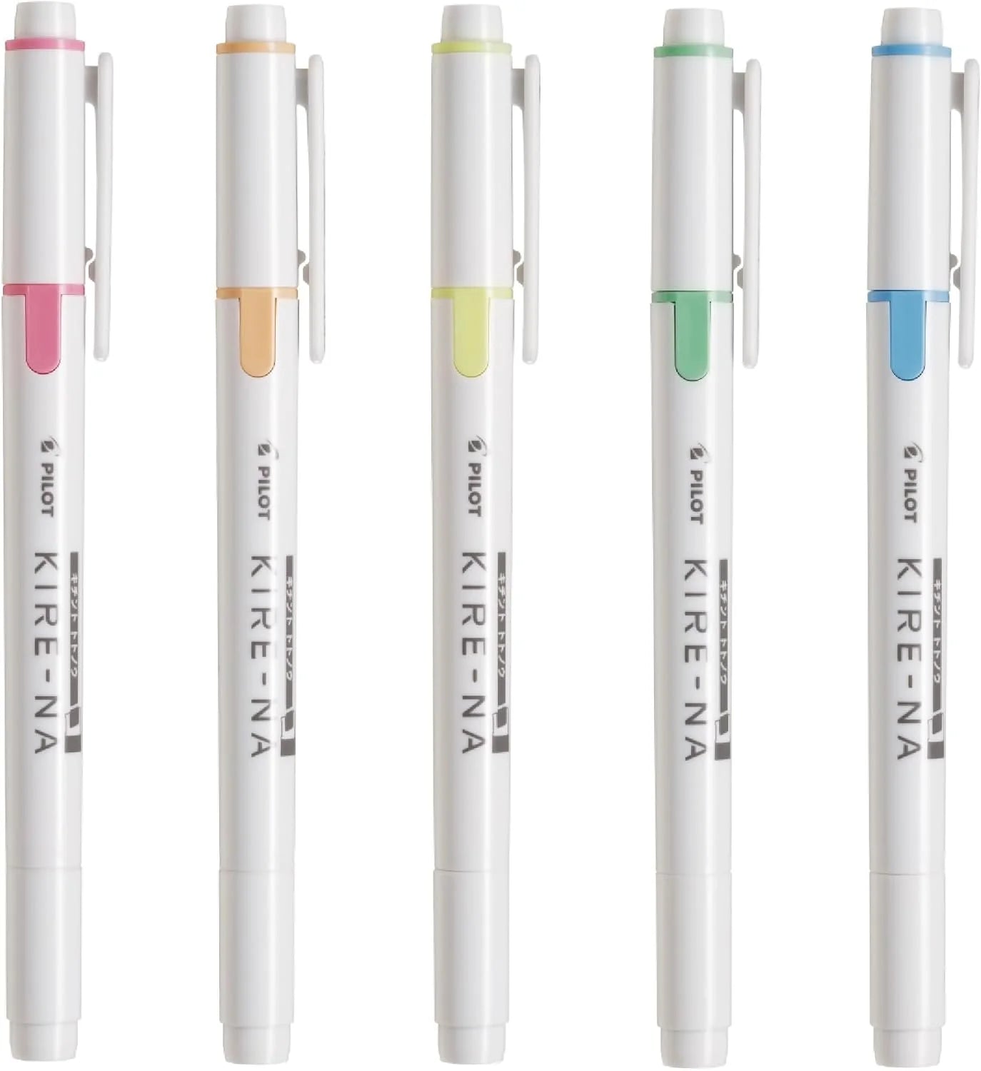 Pilot KIRE-NA Double-Sided Highlighter - Fine / Bold - 5 Color Set