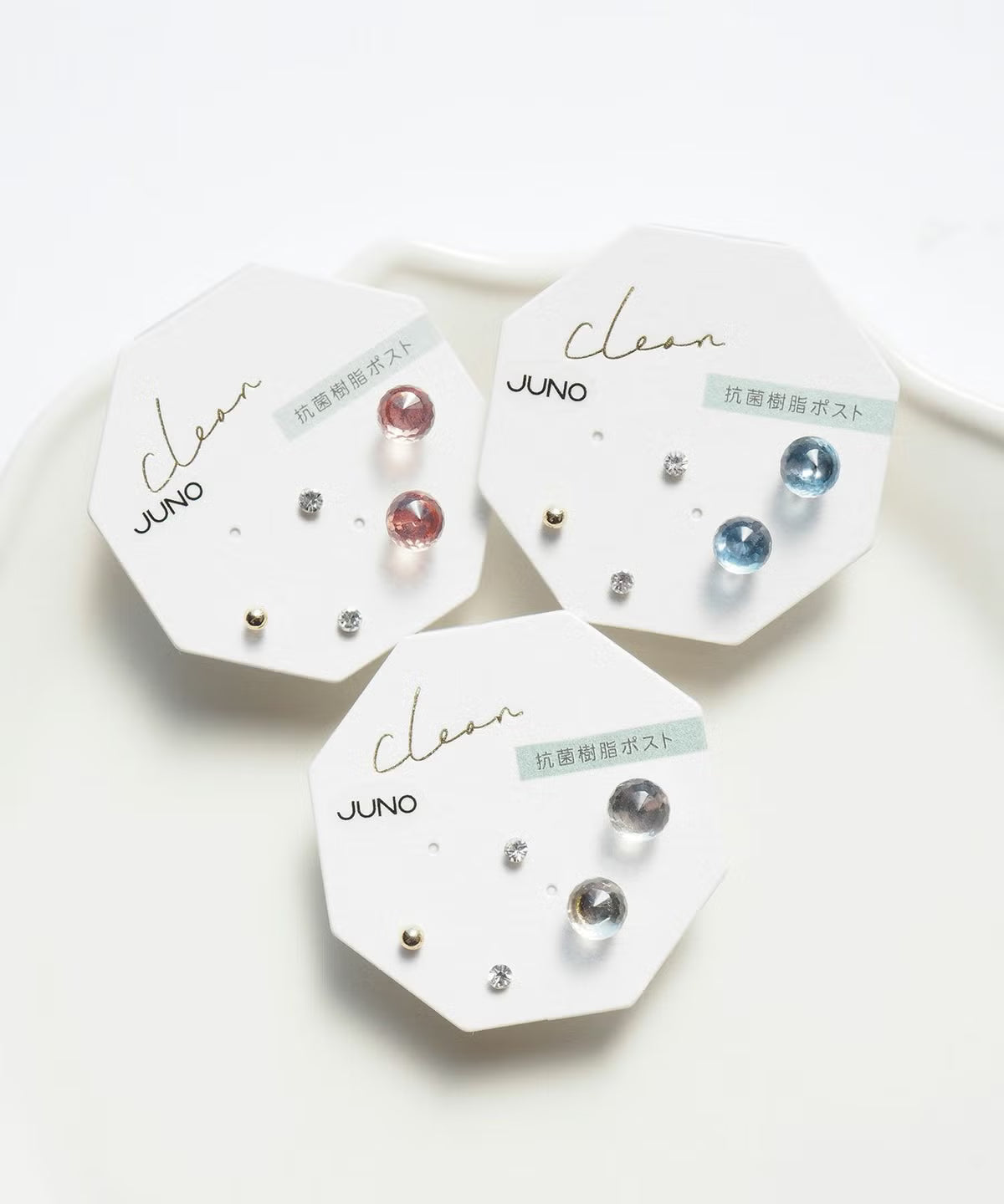 6mm Stone antibacterial resin post earrings