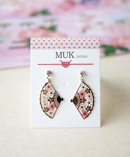 SAKURA Fan-Shaped Earrings