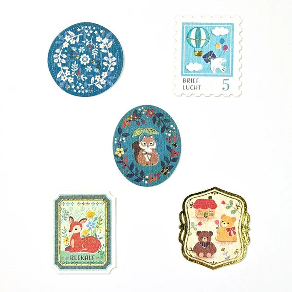 NB Co. - Fairy tales Gold-stamped Washi Flake Seal pack