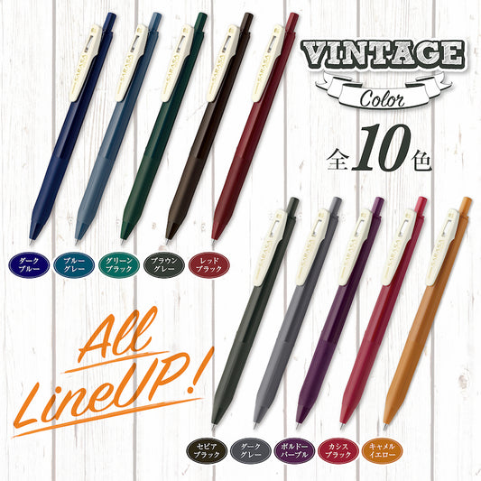 Zebra SARASA Clip Water-based gel ink ballpoint pen VINTAGE colour 5pc set 0.5mm