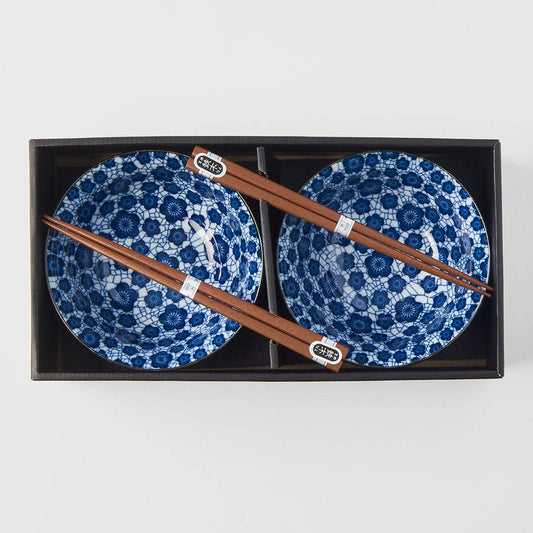Blue plum 2 piece boxed bowl set