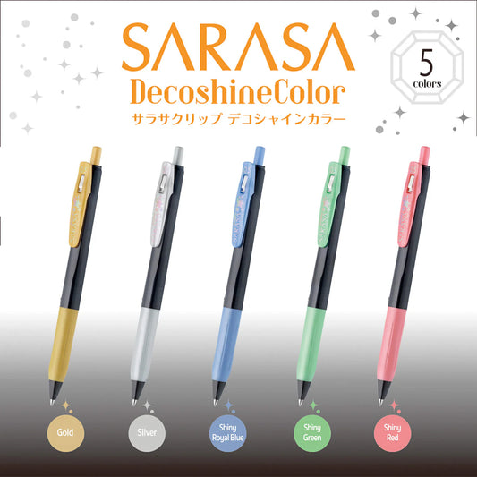 Zebra SARASA Clip Water-based ballpoint pen DECO SHINE colour 5pc set 0.5mm